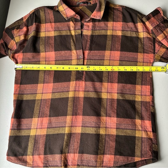 PRANA ‘Dante’ Organic Cotton & Hemp Plaid Flannel Tunic Top Women’s Size Large - Picture 10 of 10